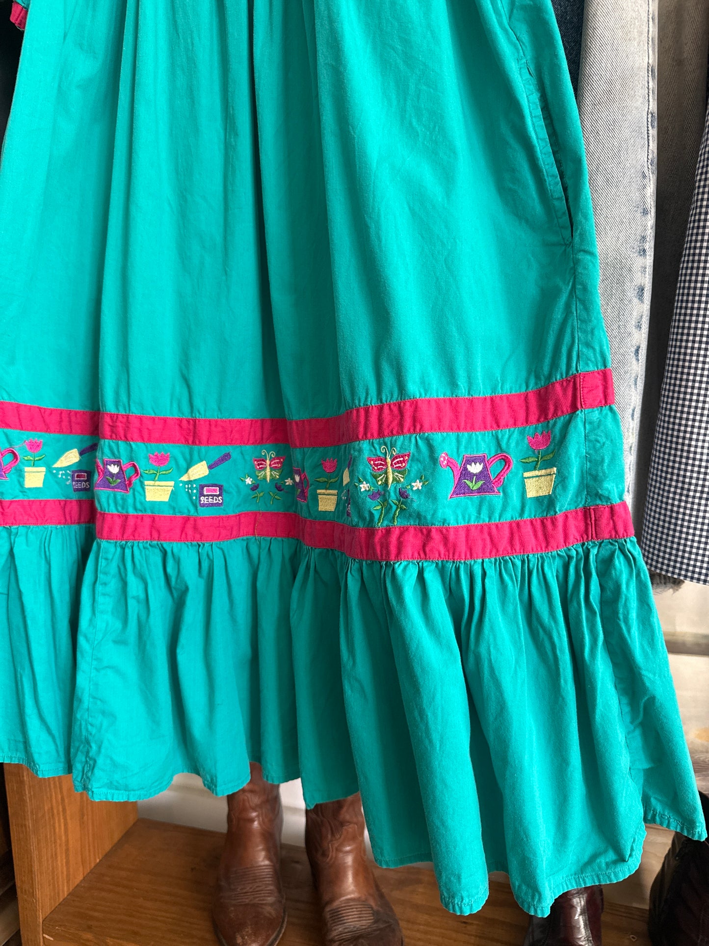 1990's Gardening Embroidery House Dress | Go Softly
