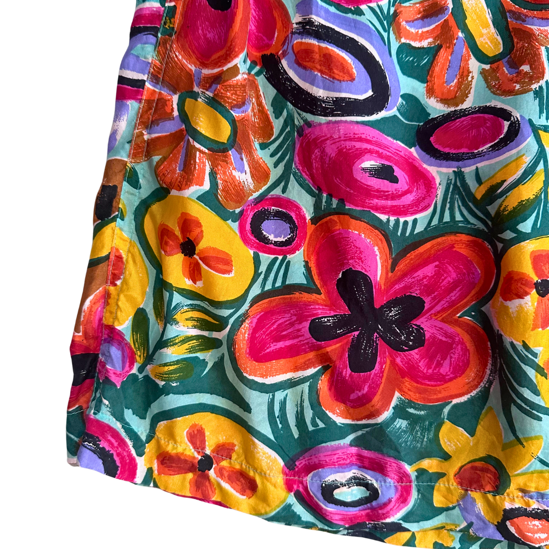 1990's Lightweight Silk Floral Shorts