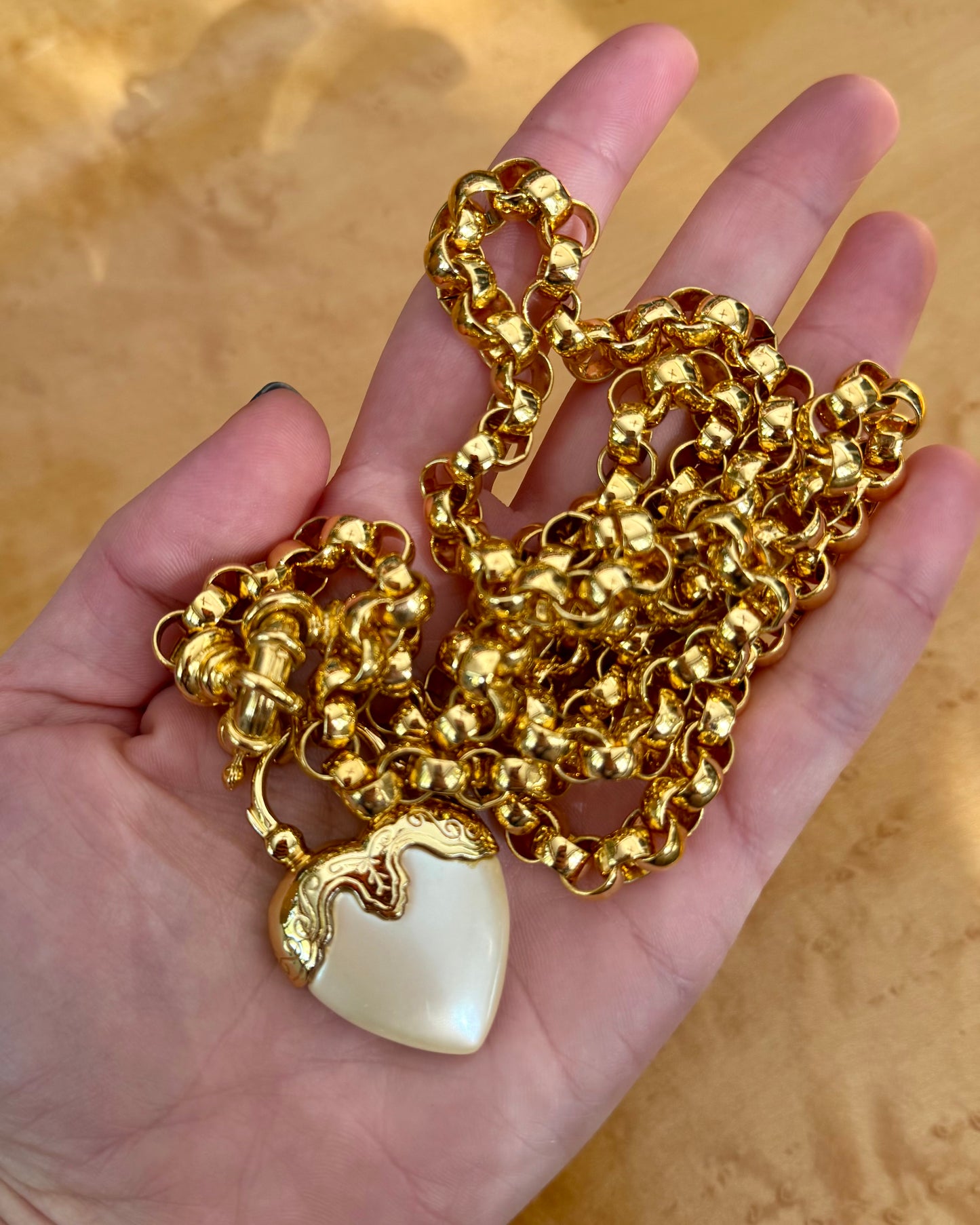 Vintage Heart Charm on Rolo Chain | Joan Rivers