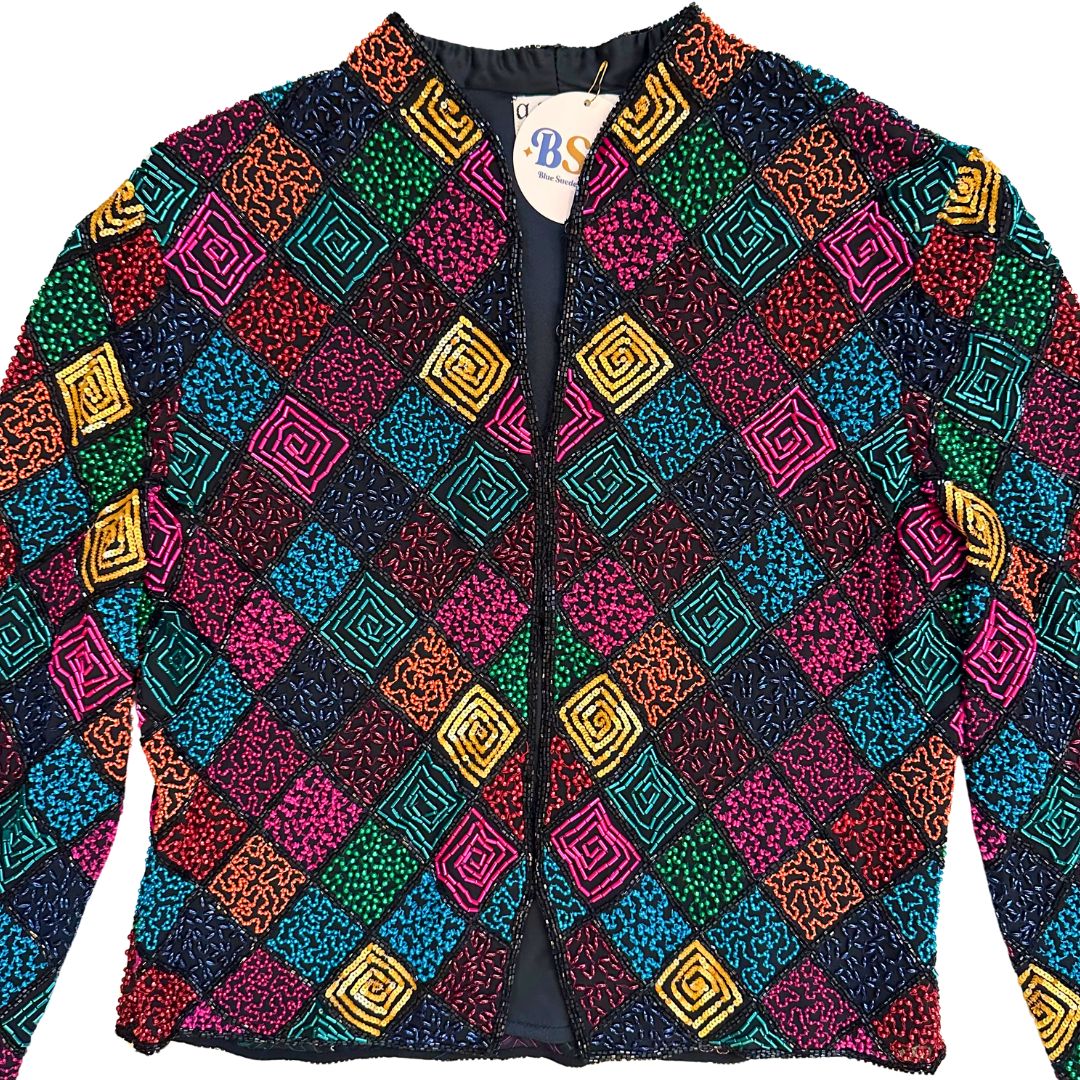 1990's Beaded & Sequined Patchwork Jacket | anage