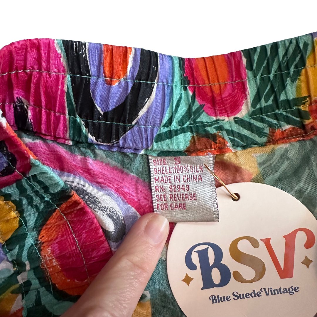 1990's Lightweight Silk Floral Shorts
