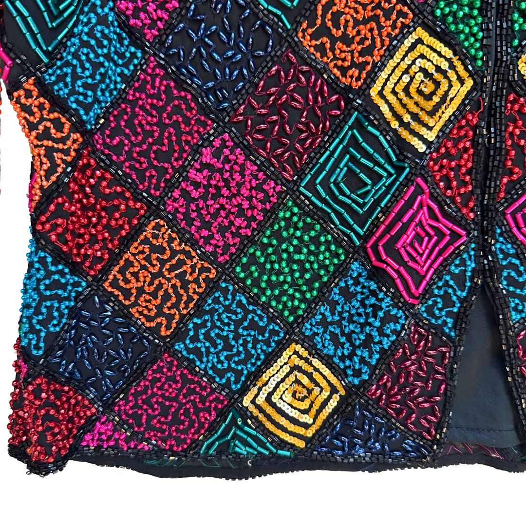 1990's Beaded & Sequined Patchwork Jacket | anage
