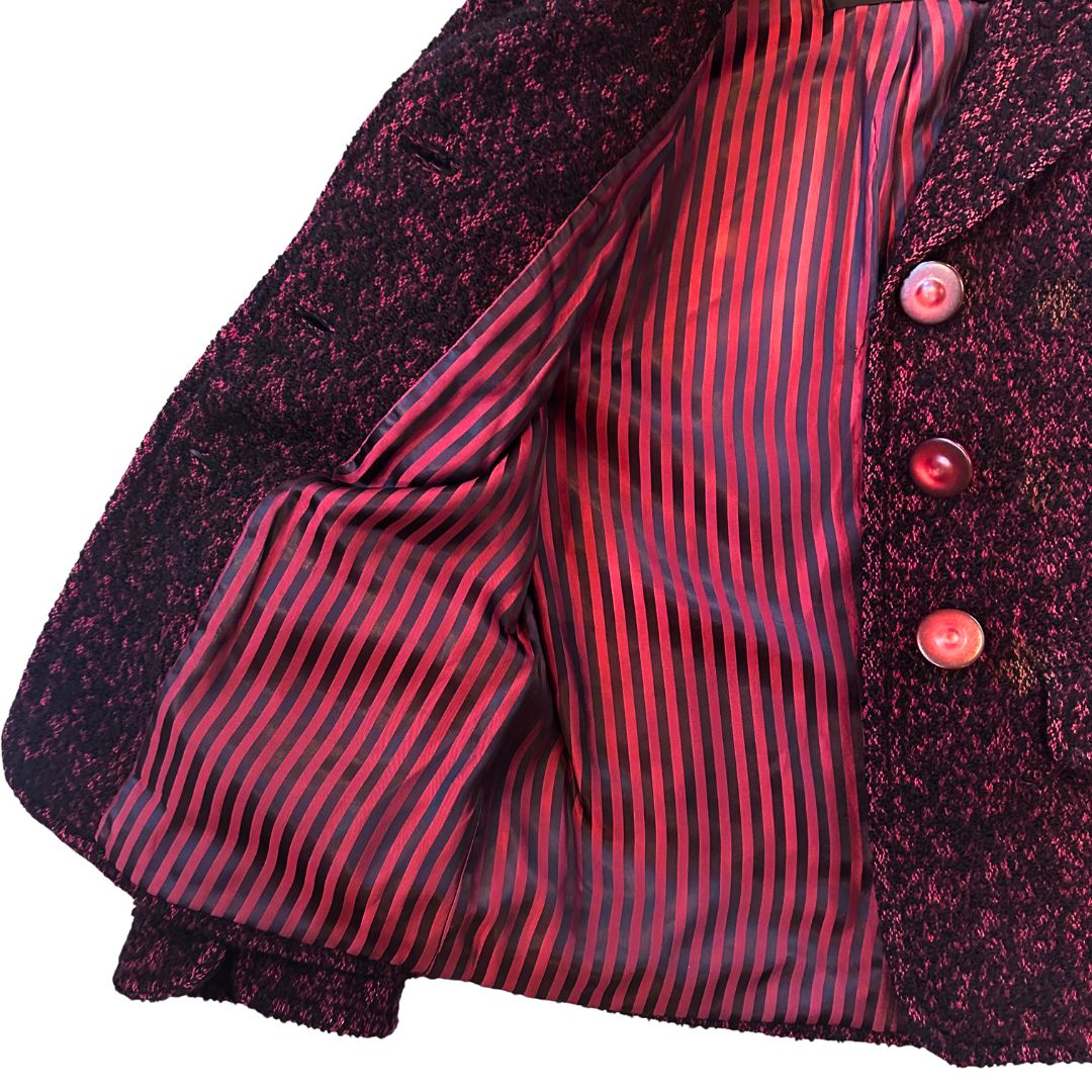 1940's Pink & Black Tweedy Jacket | Watkins