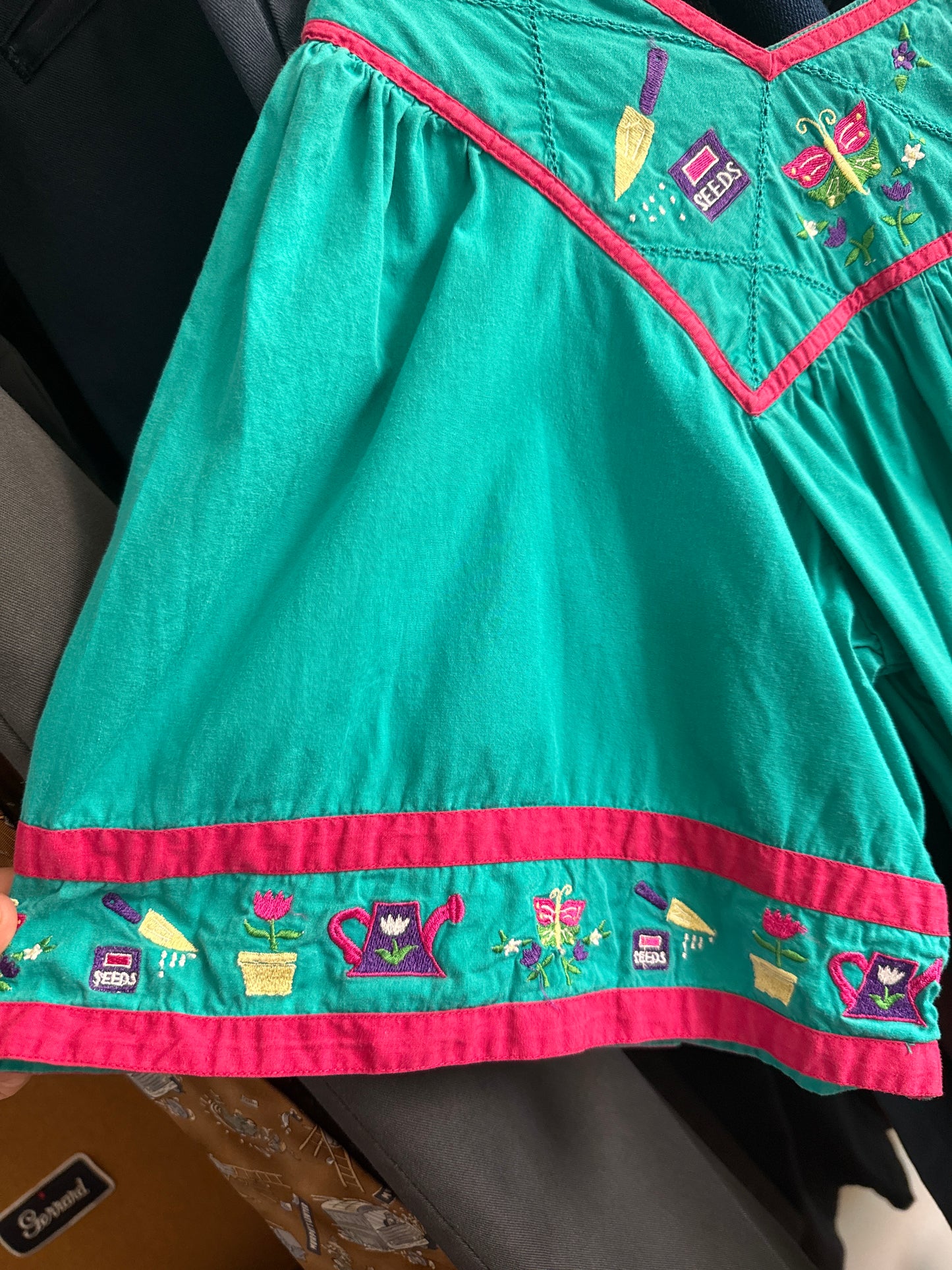 1990's Gardening Embroidery House Dress | Go Softly