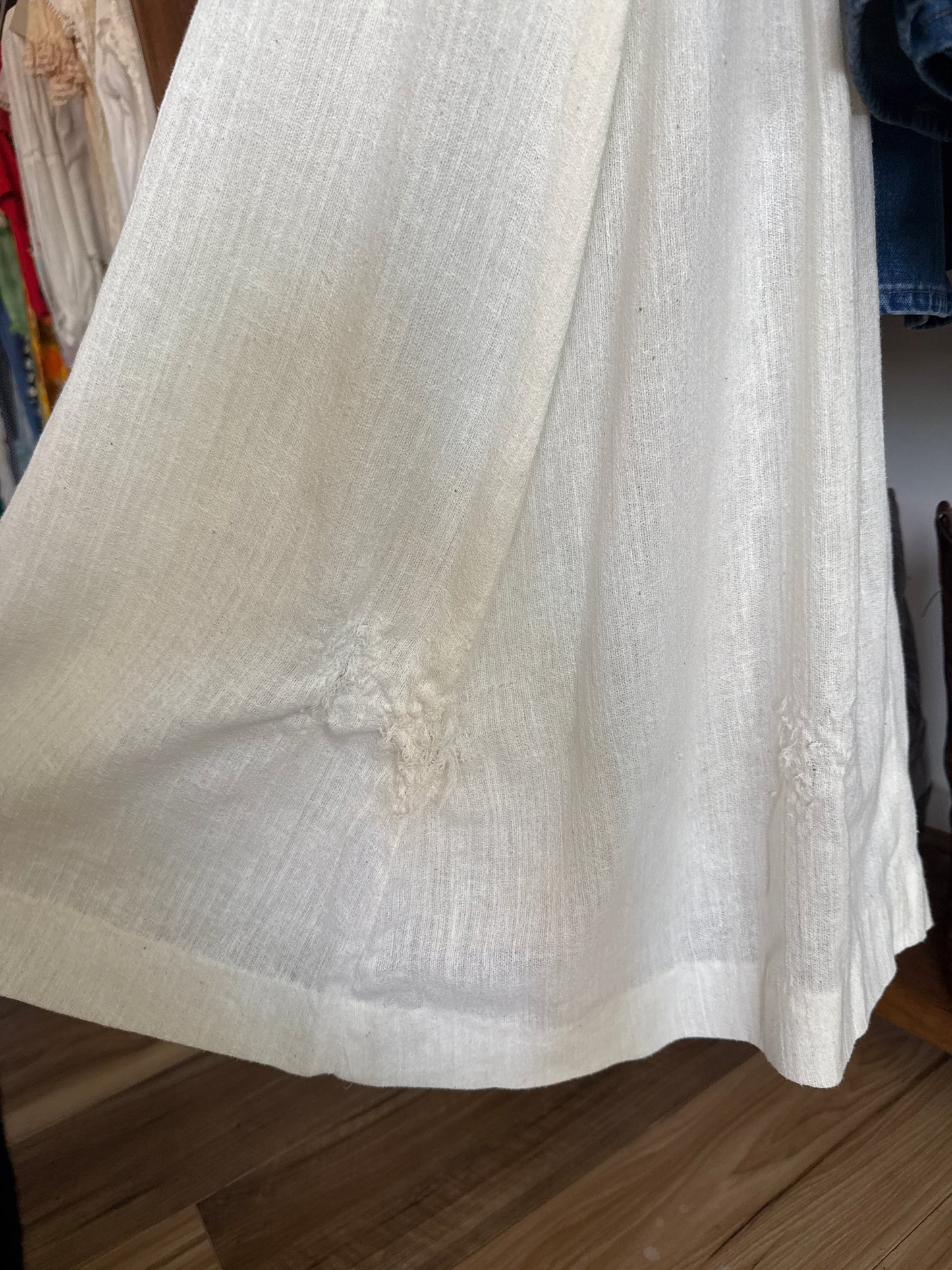 1970's Gauzy Stripe Trim Dress AS IS