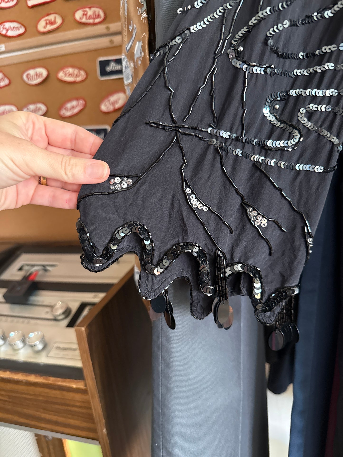 1990's Matte Silk Beaded/Sequined Dress | Silk Studio
