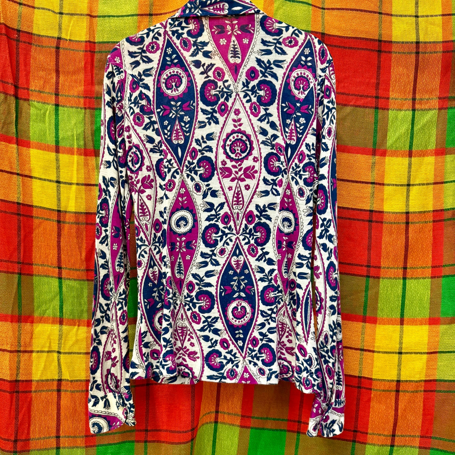 1970's Purple Paisley Knit Blouse | Herma