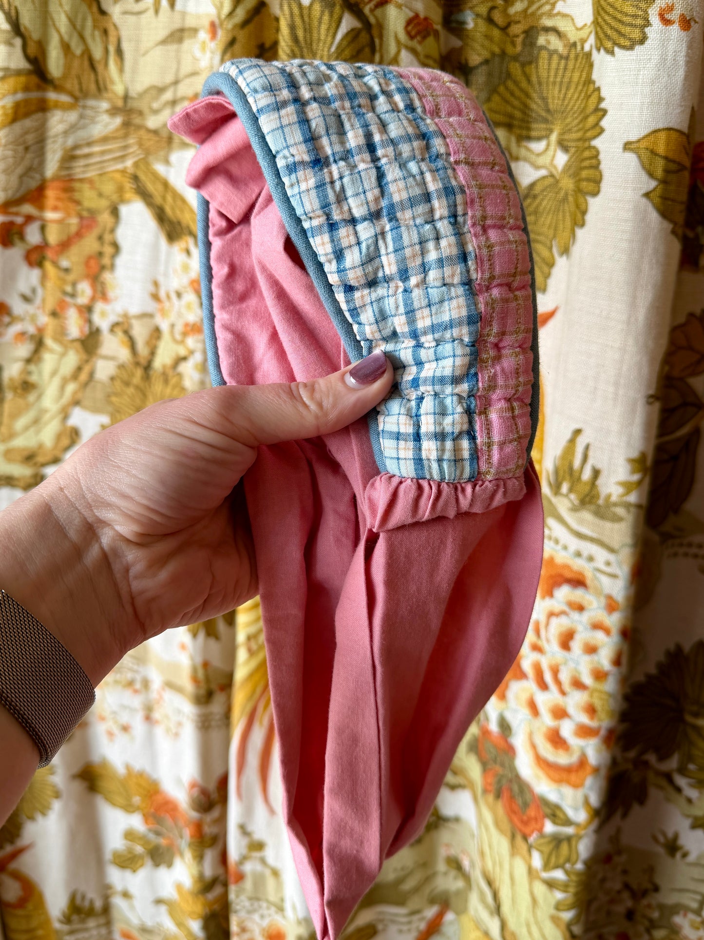 Vintage Handmade Quilt Vest with Belt