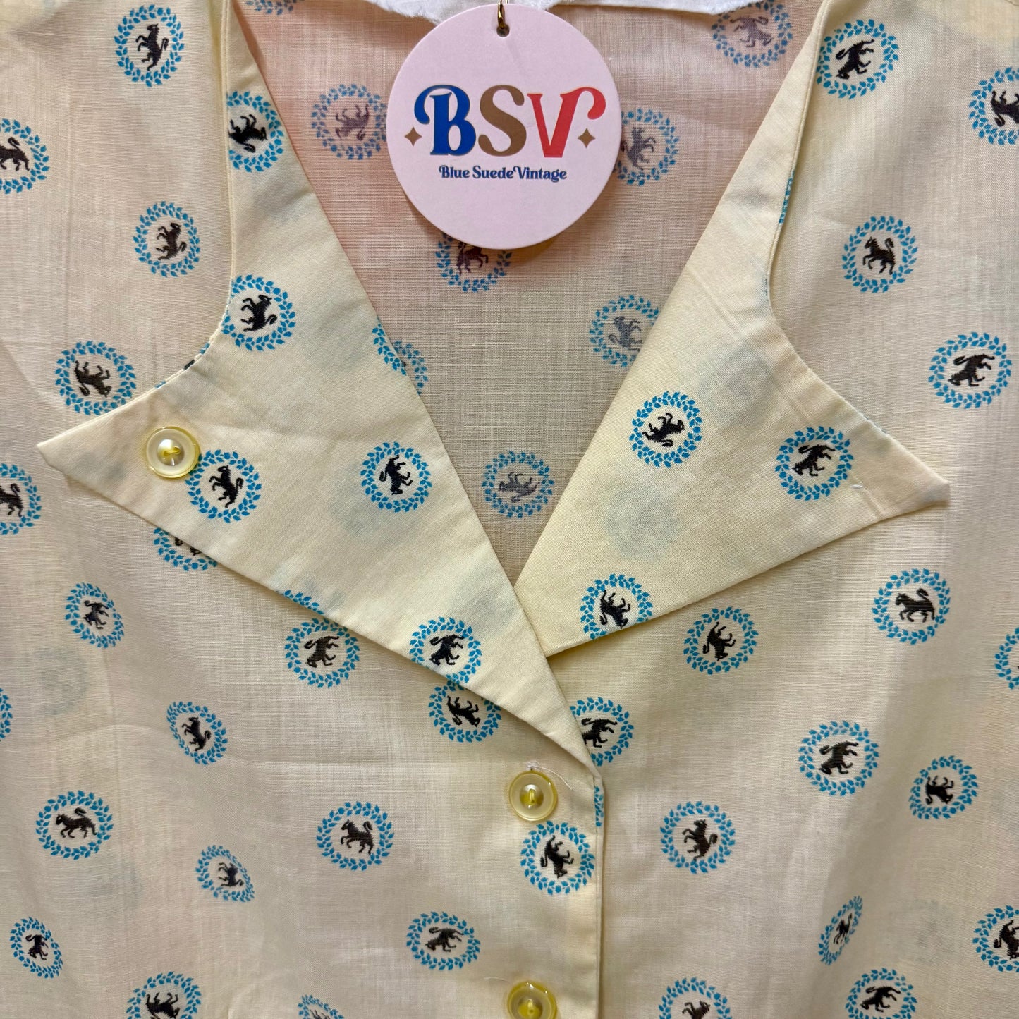 1950's Novelty Print Horse Blouse