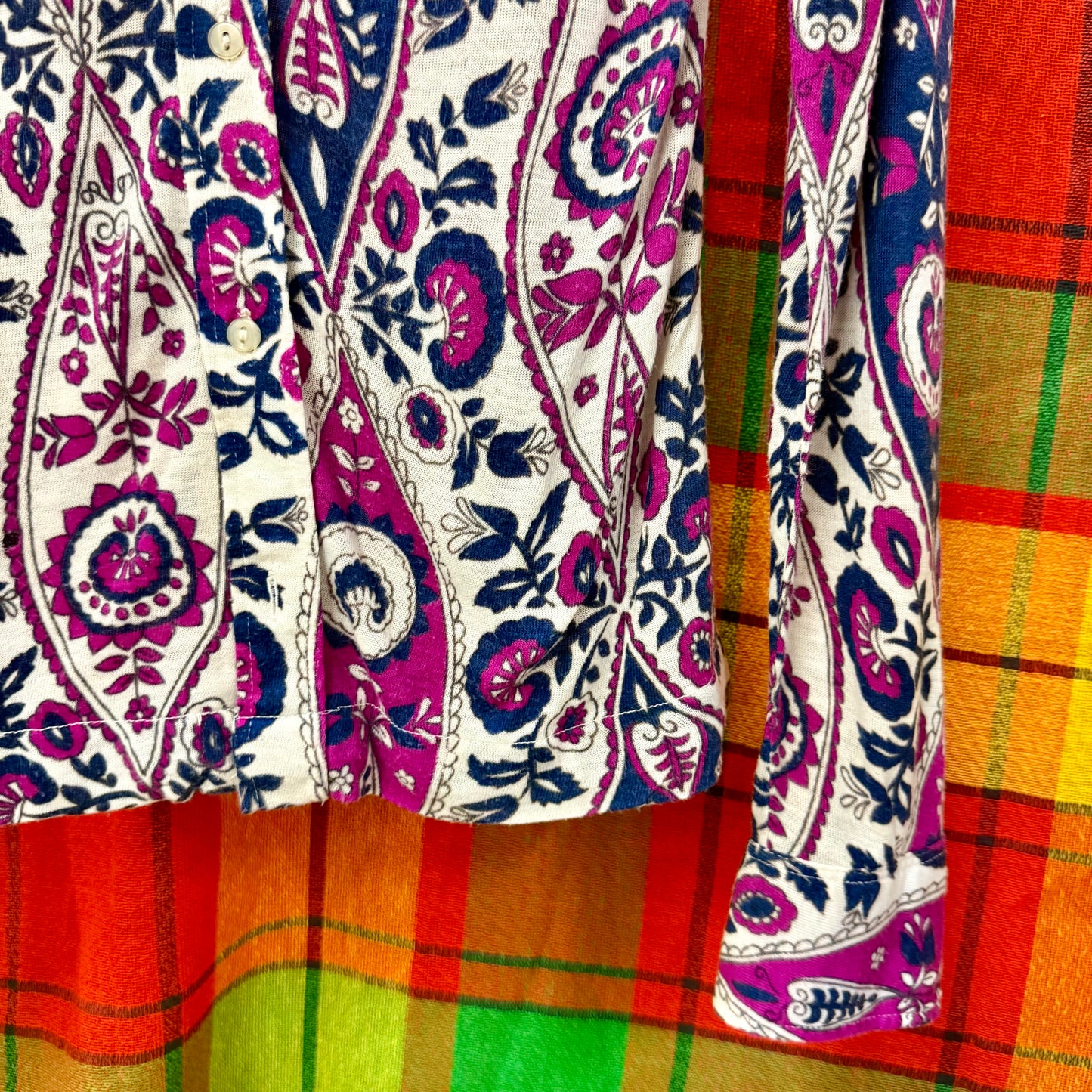 1970's Purple Paisley Knit Blouse | Herma