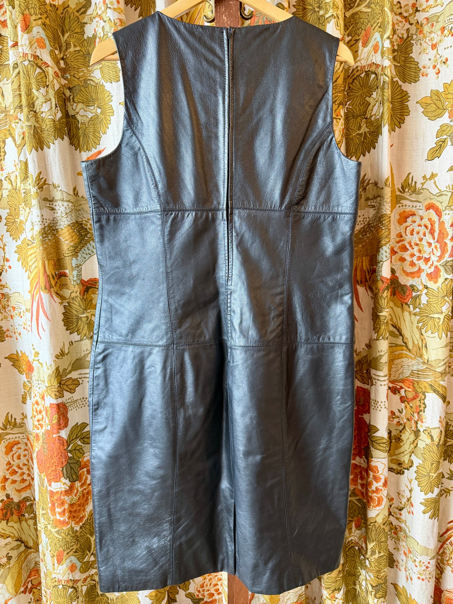 1990’s Square Neck Leather Sheath Dress | Spencer Jeremy