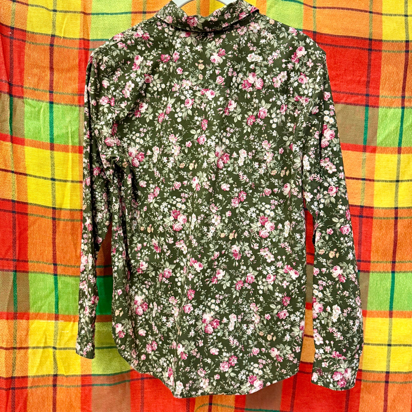 1990's Dark Floral Cotton Blouse | Lauren Ralph Lauren