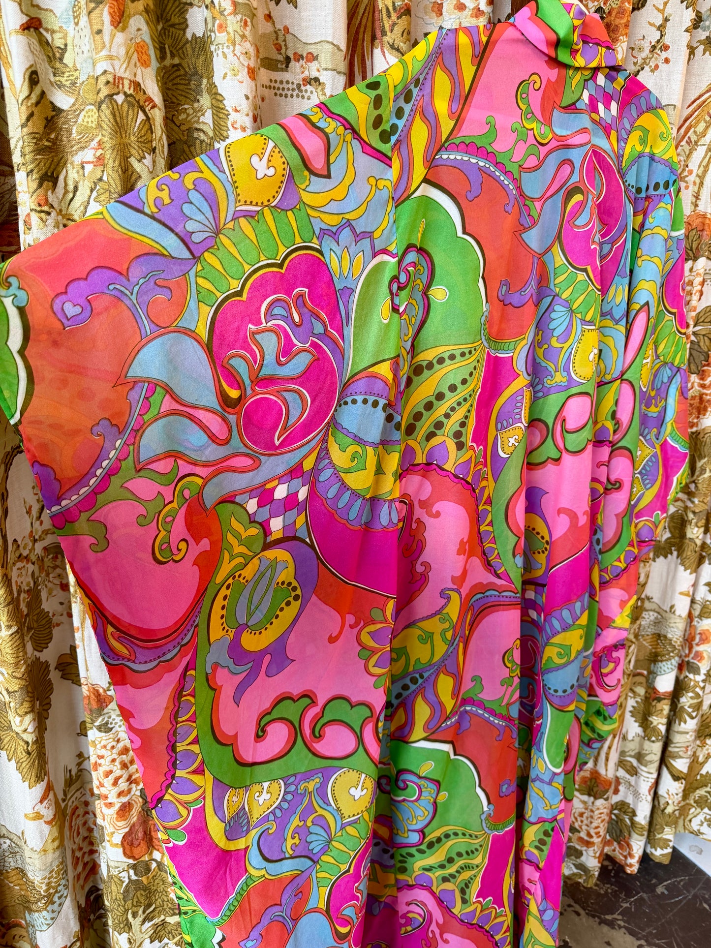 1960's Psychedelic Chiffon Caftan AS IS