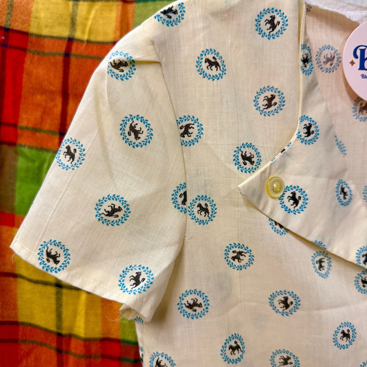 1950's Novelty Print Horse Blouse