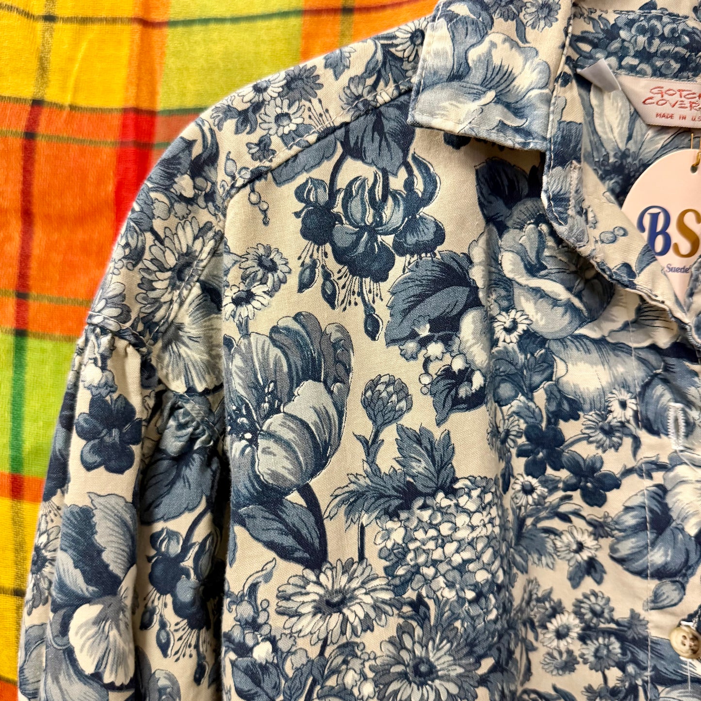 1990's Blue Floral Blouse | Gotcha Covered