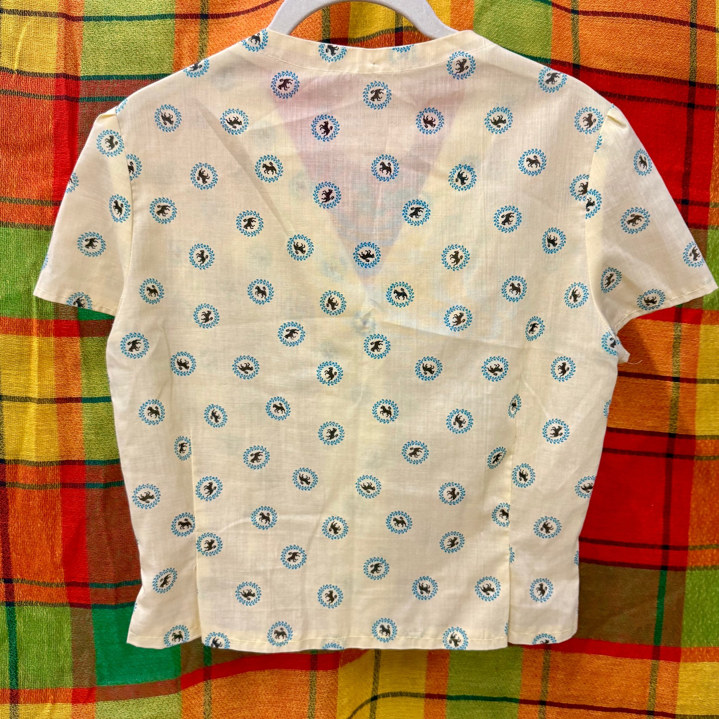 1950's Novelty Print Horse Blouse