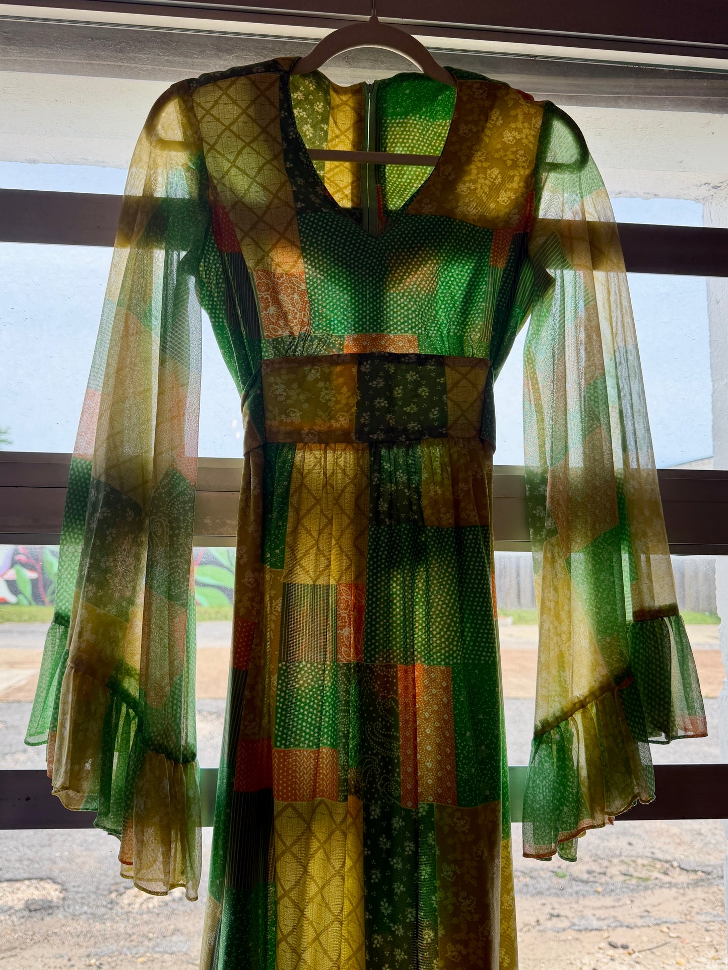 1970's "Patchwork" Angel Wing Dress