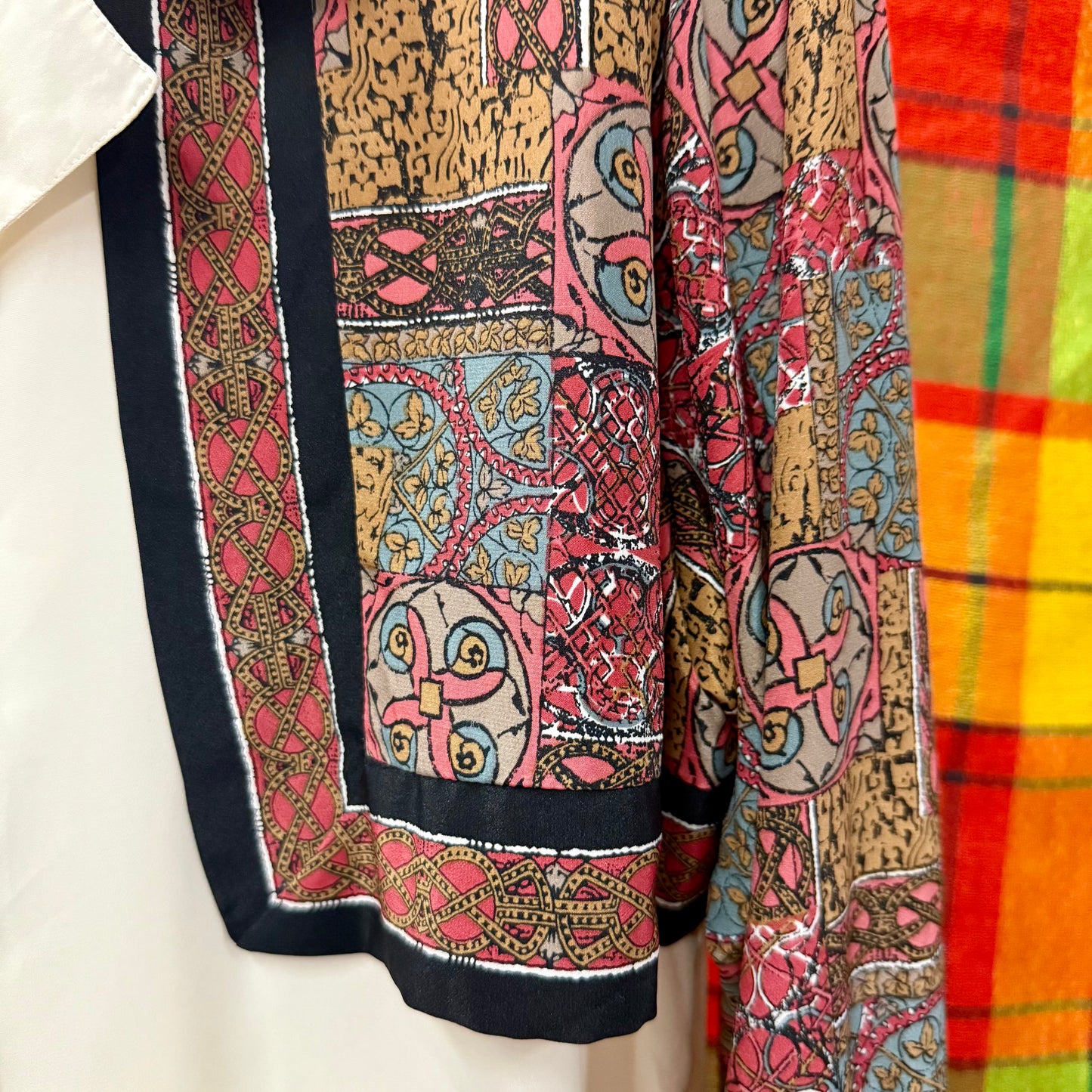1990's Scarf Overlay Silky Blouse | Liquid Silk