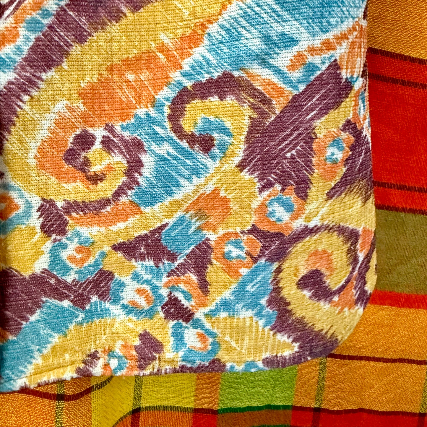 1970's Puff Sleeve Pencil Sketch Blouse