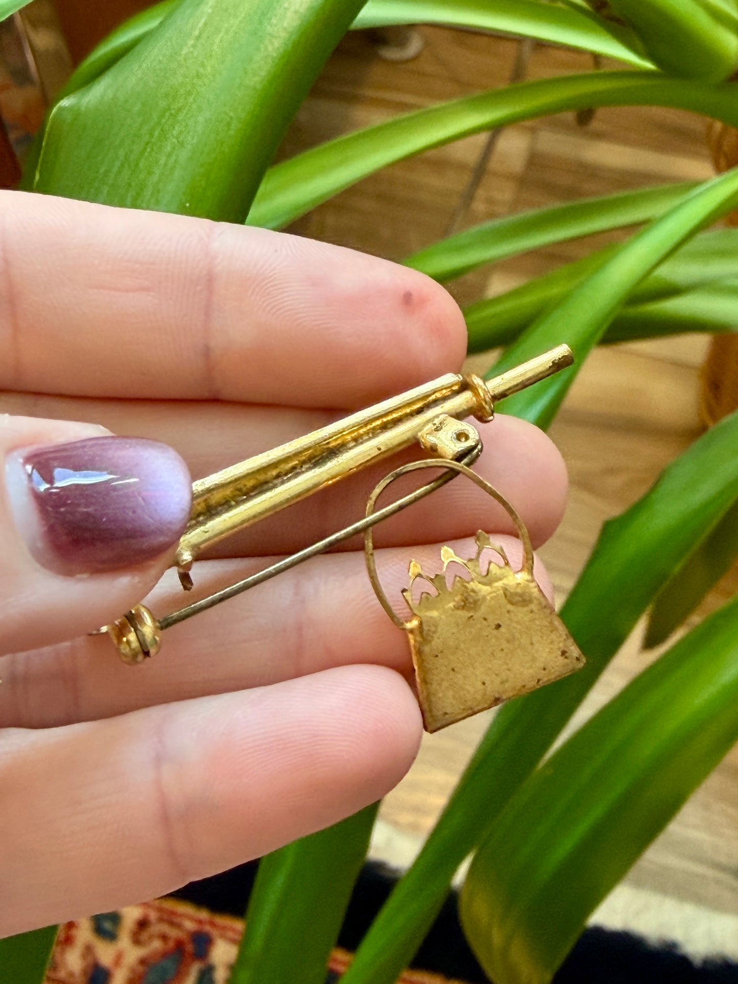 Vintage Petit Point Needlepoint Brooch