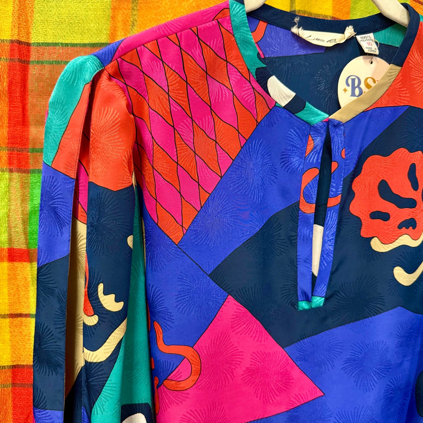 1970's/80's Silky Abstract Blouse | Lillie Rubin