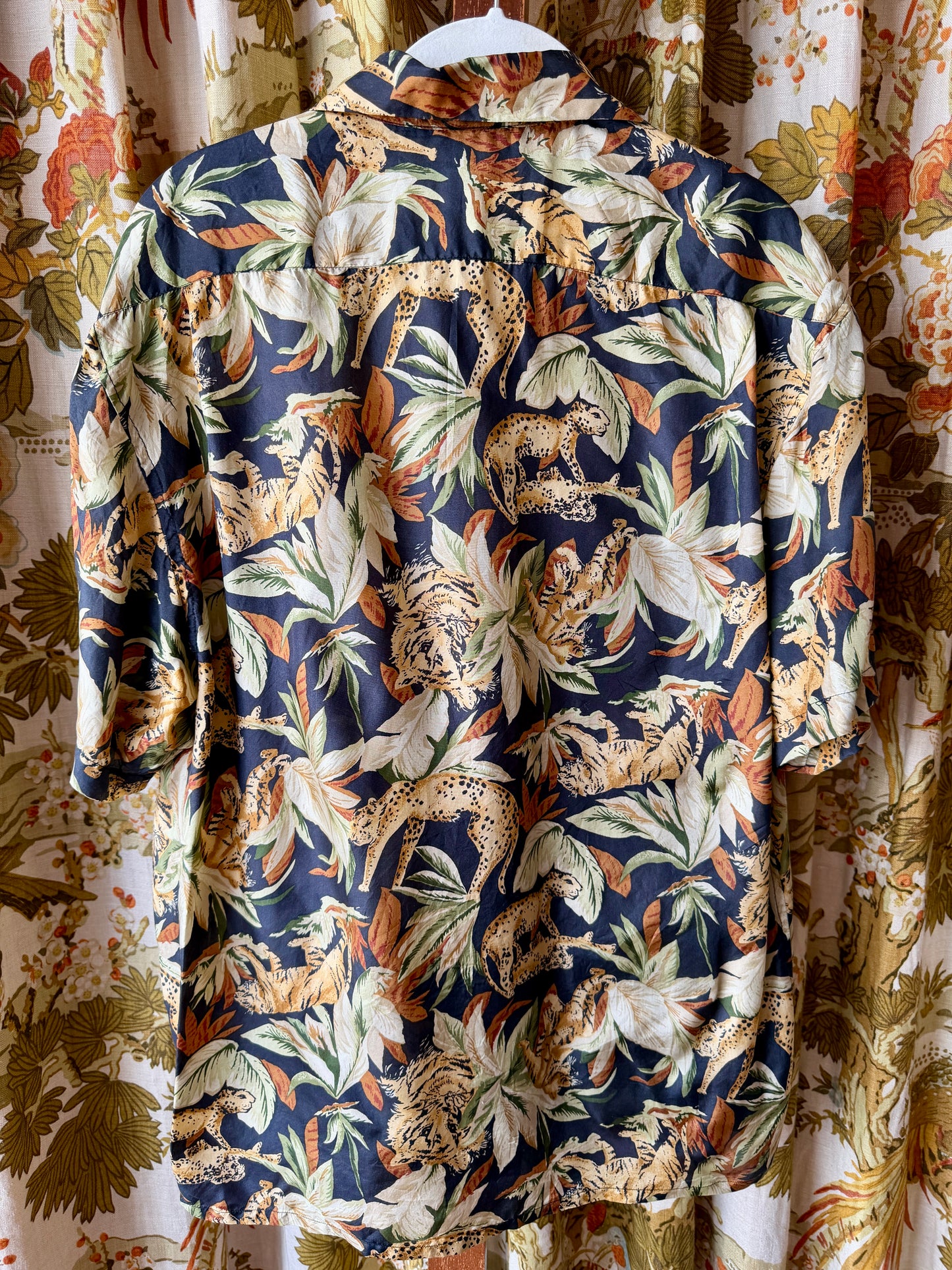 1990's Matte Silk Jaguar Jungle Shirt | Cezar