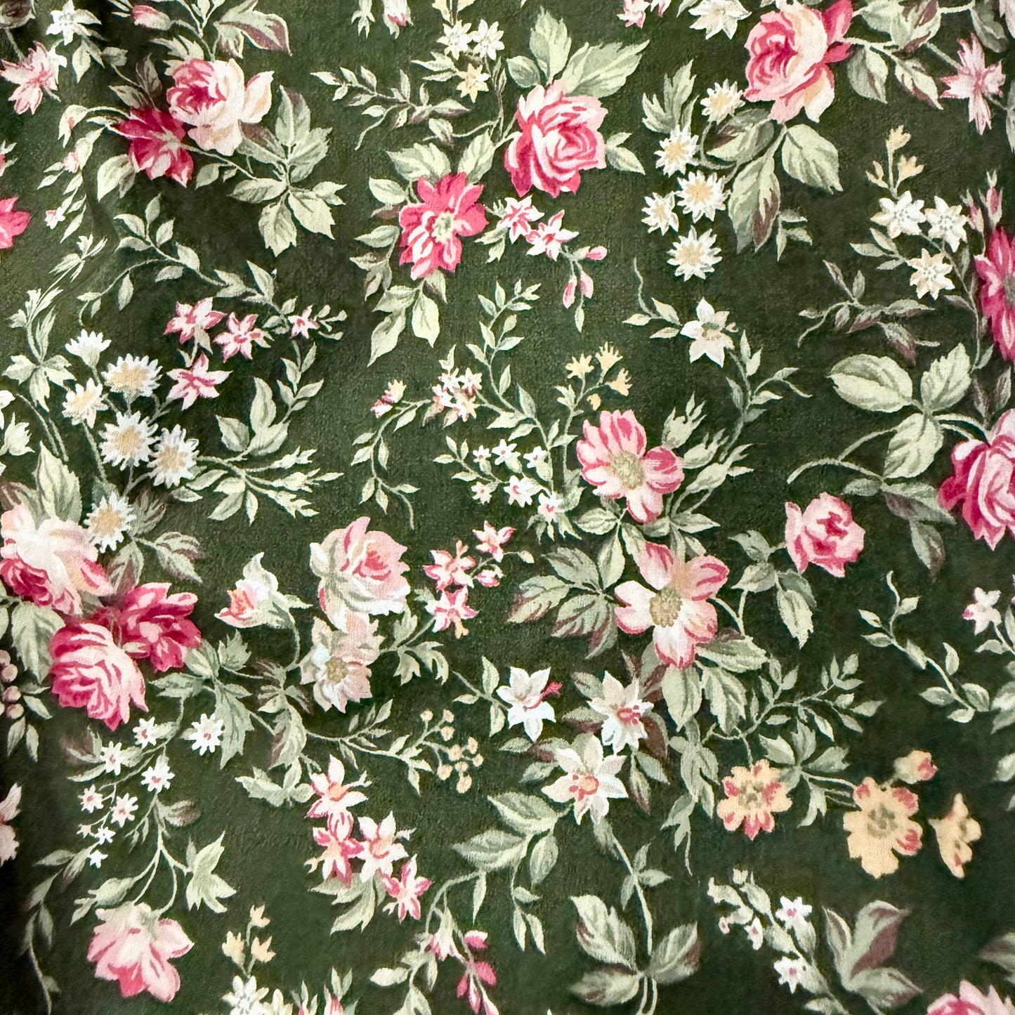 1990's Dark Floral Cotton Blouse | Lauren Ralph Lauren
