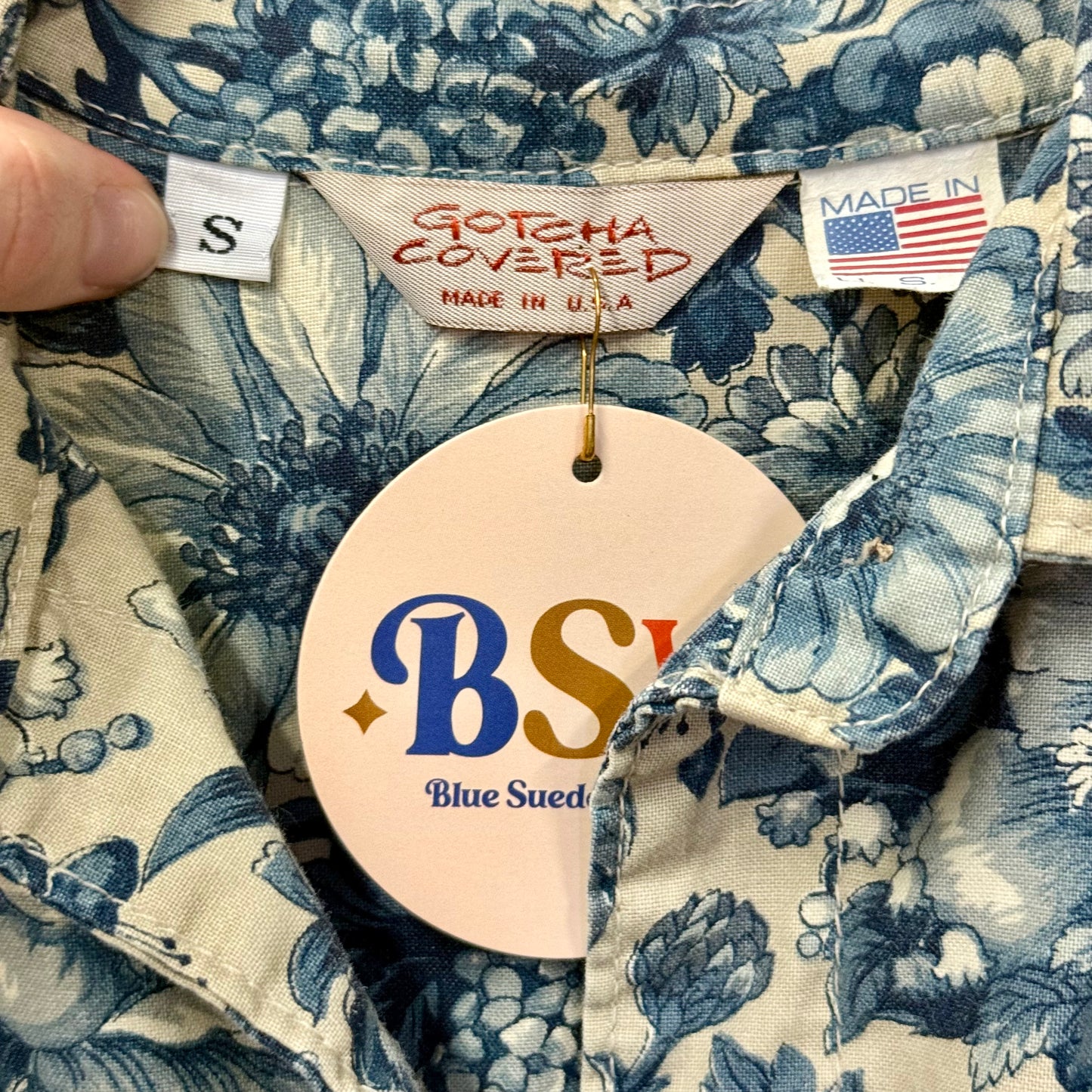 1990's Blue Floral Blouse | Gotcha Covered