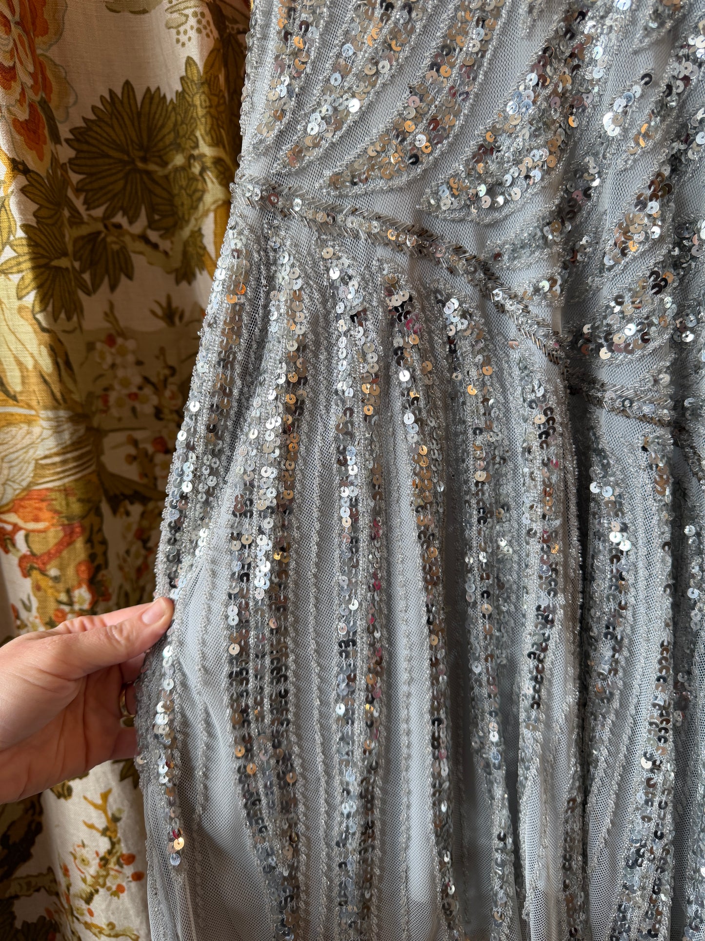 Y2K Silver Sequin Dress | Caché