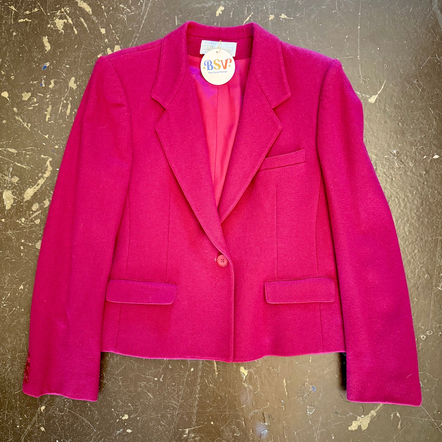 1990's Magenta Wool Blazer | Evan Picone