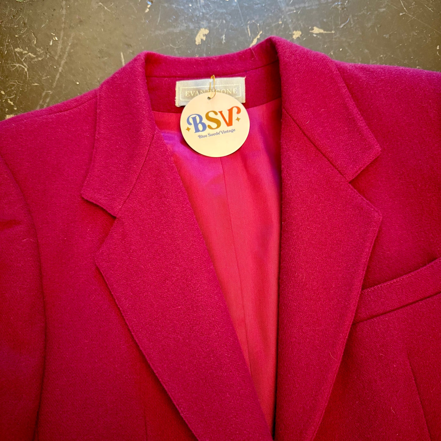 1990's Magenta Wool Blazer | Evan Picone