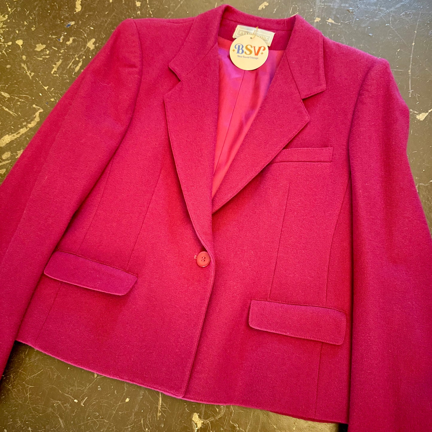 1990's Magenta Wool Blazer | Evan Picone