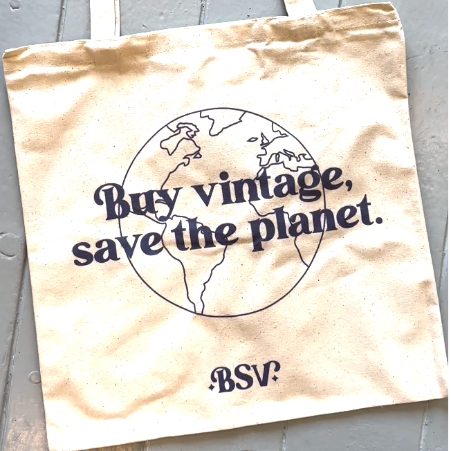 Blue Suede Vintage Reusable Tote Bag