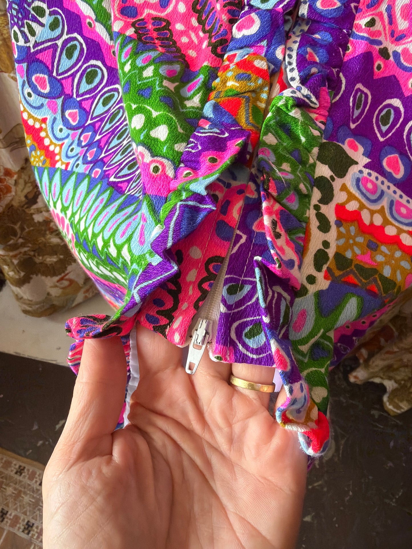 1960's Double Zip Psychedelic Skirt | Alice