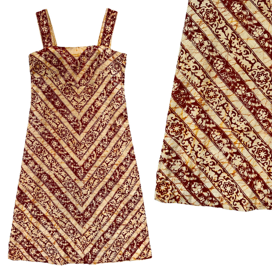 1970's Batik Sleeveless Dress