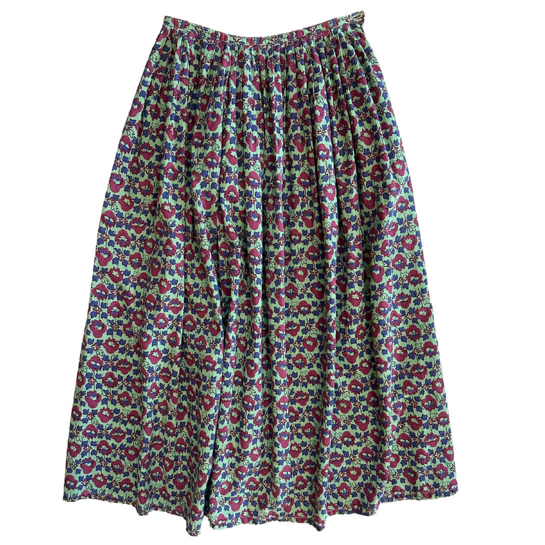 1990's Cotton Floral Midi Skirt | Smythe & Company
