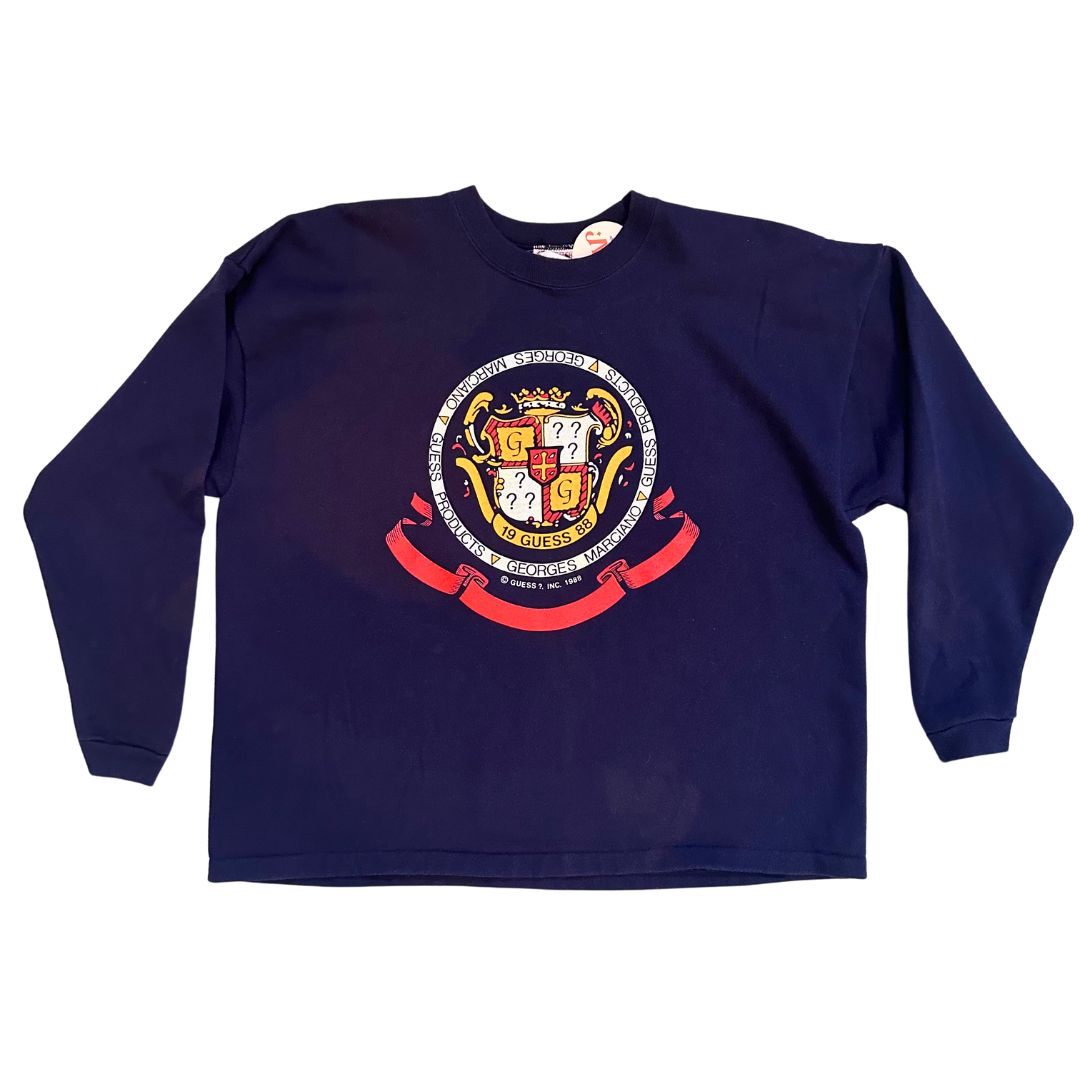 1988 Navy Logo Sweatshirt | Guess