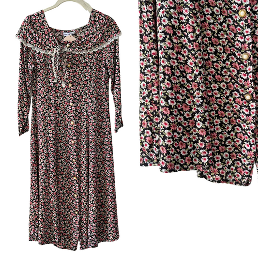 1990's Floral Rayon Dress | My Michelle