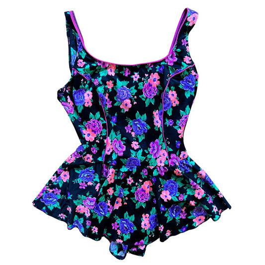 1990's Skirted Floral Swimsuit | Capri