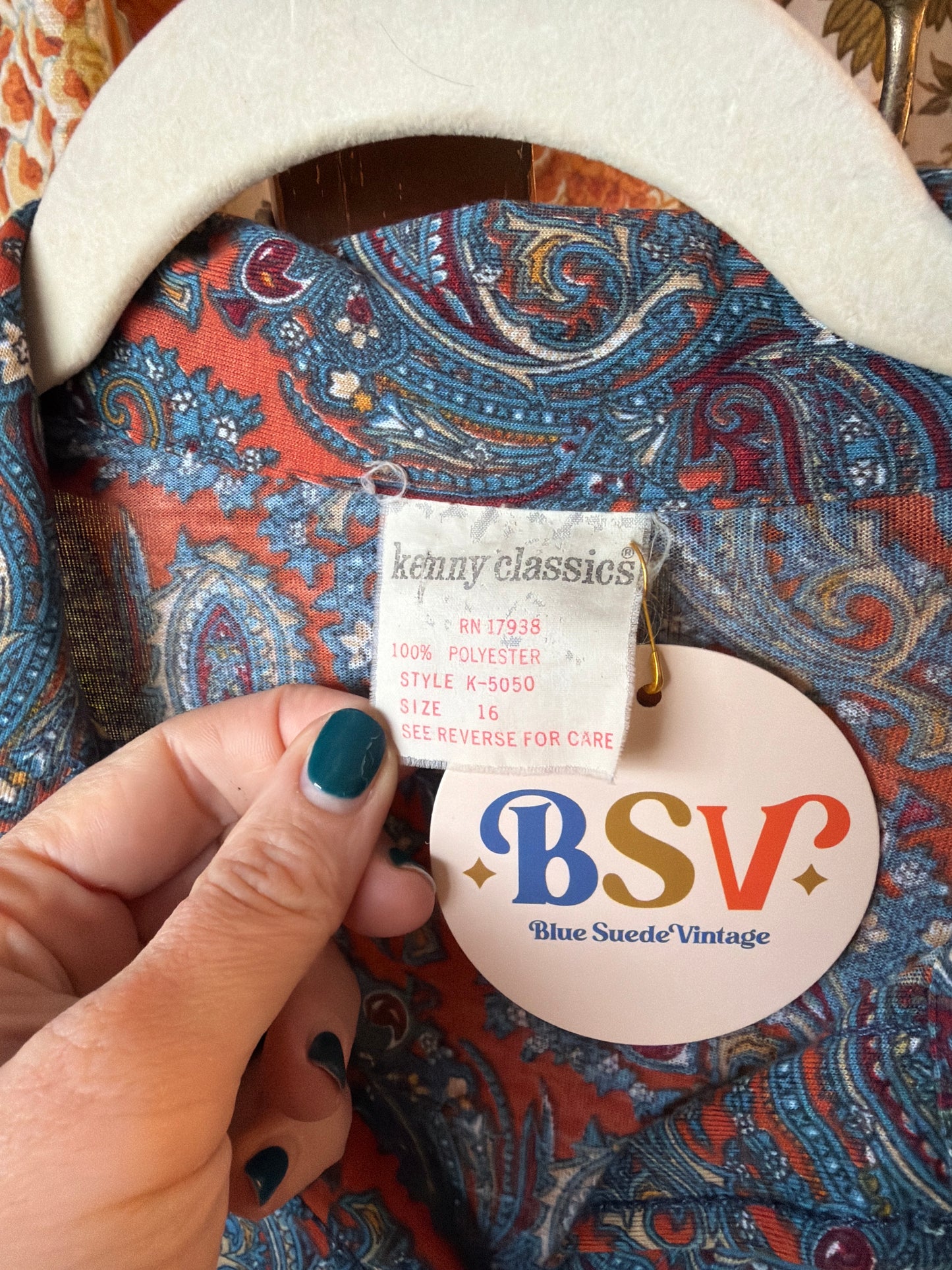 1970's Cozy Paisley Shirt Dress | Kenny Classics