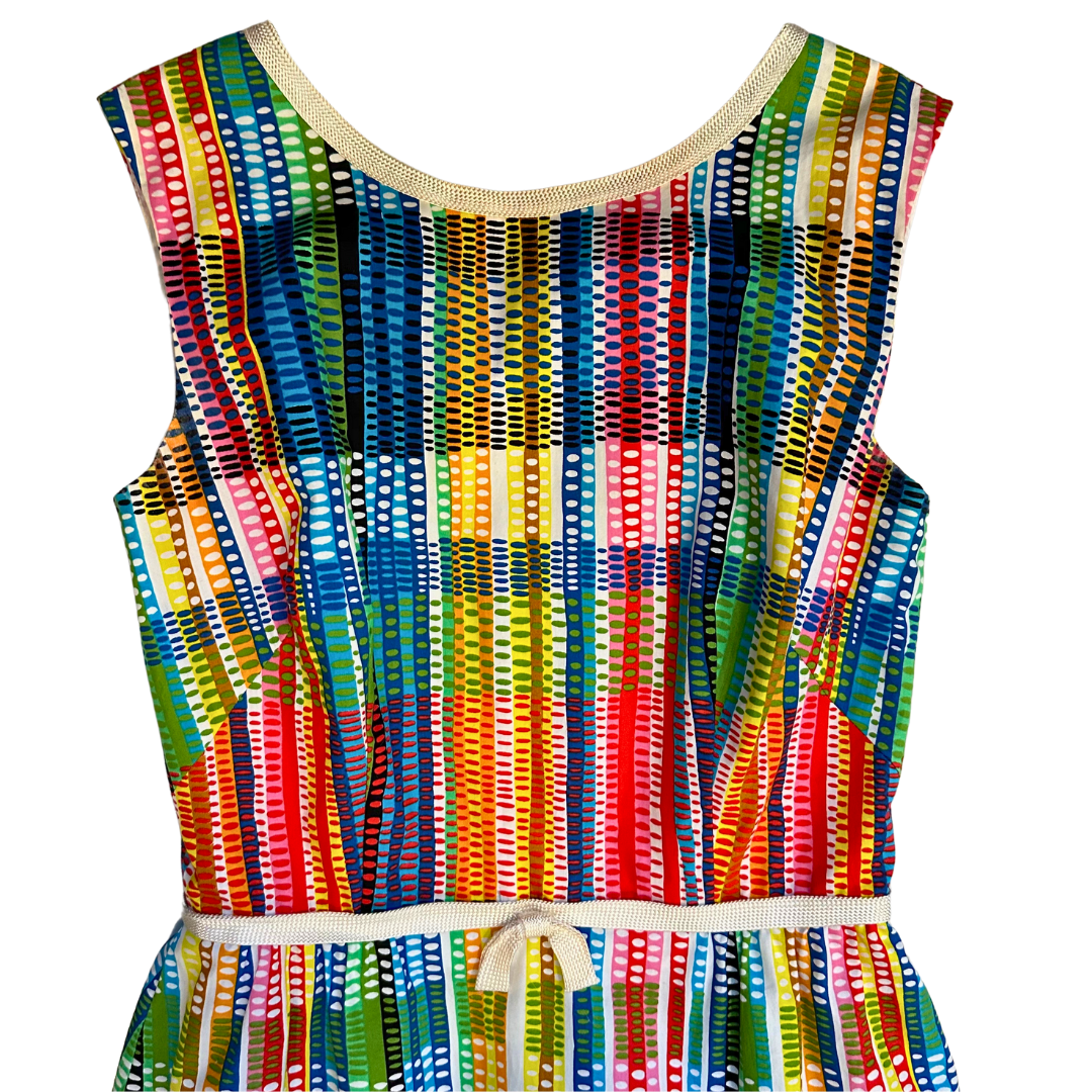 1990's Cotton Sateen Rainbow Dress | Doncaster