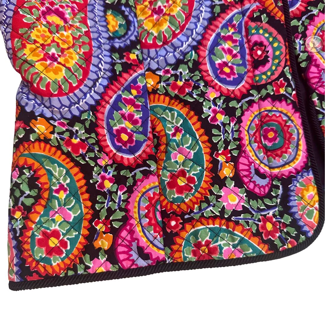 1990's Bright Paisley Quilted Jacket | Maggy London