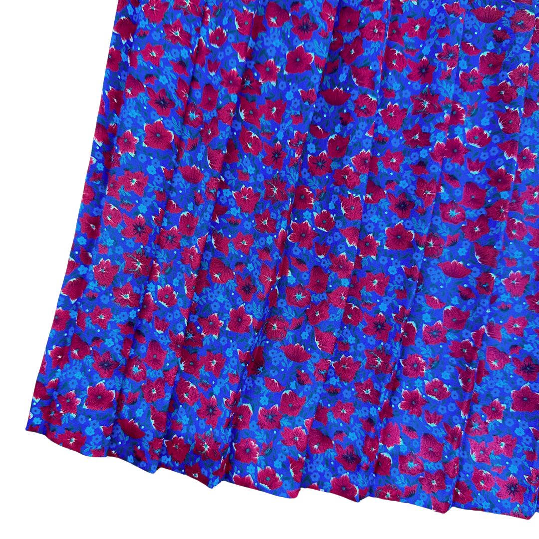 1990's Floral Pleated Midi Skirt | Leslie Fay