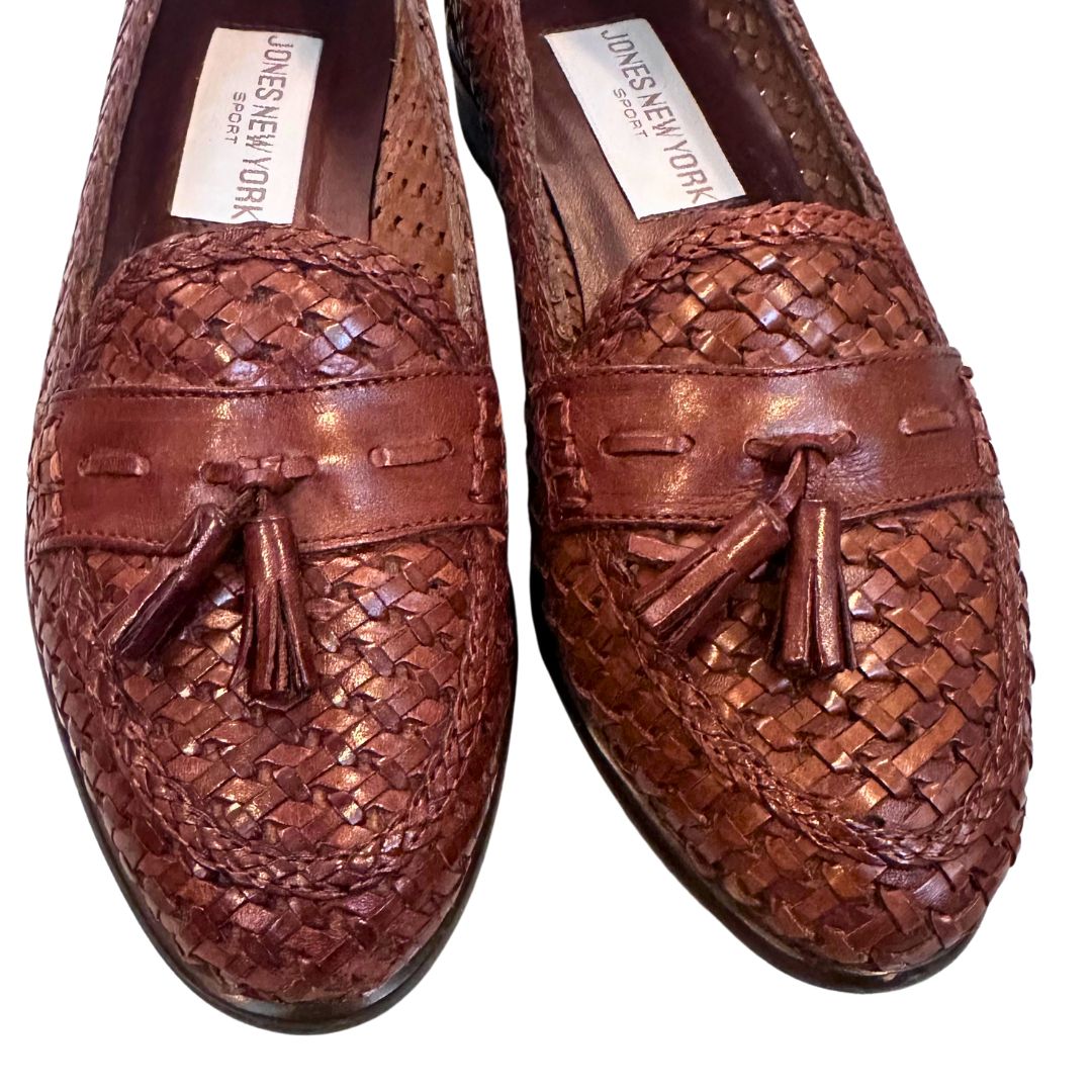 1990's Woven Leather Loafers | Jones New York | Size 7.5