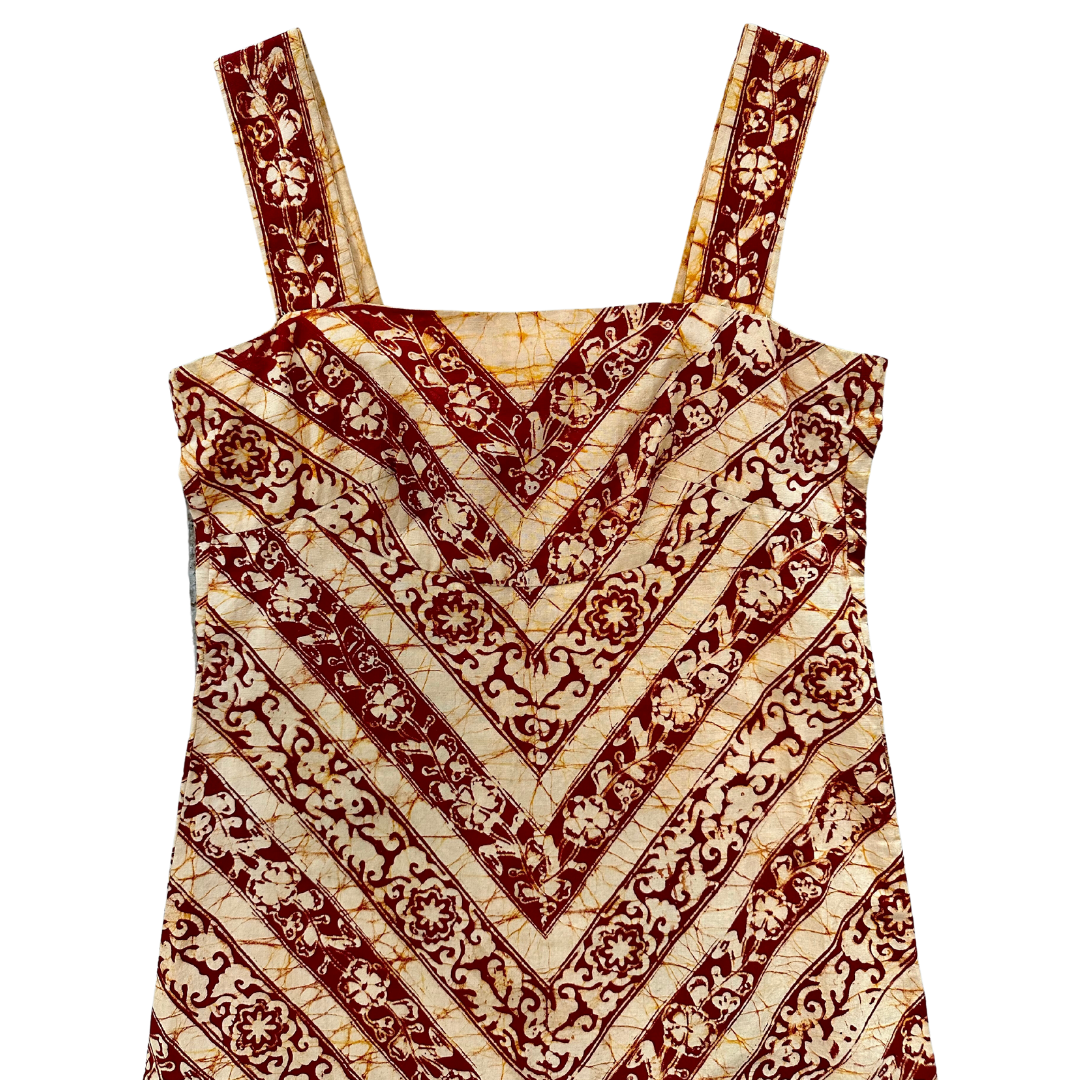 1970's Batik Sleeveless Dress