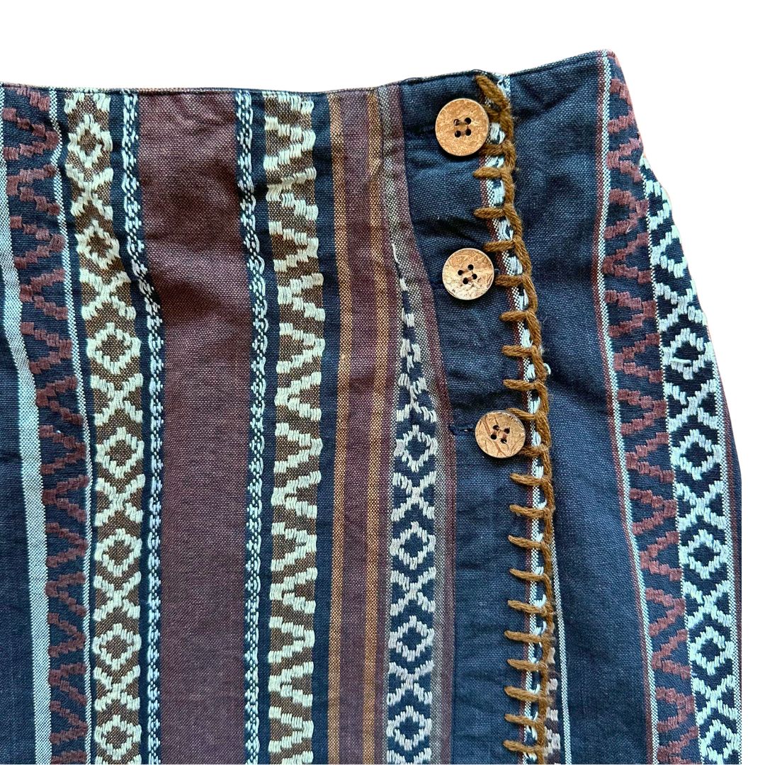 1990's Embroidered Pencil Wrap Skirt | Tangibles
