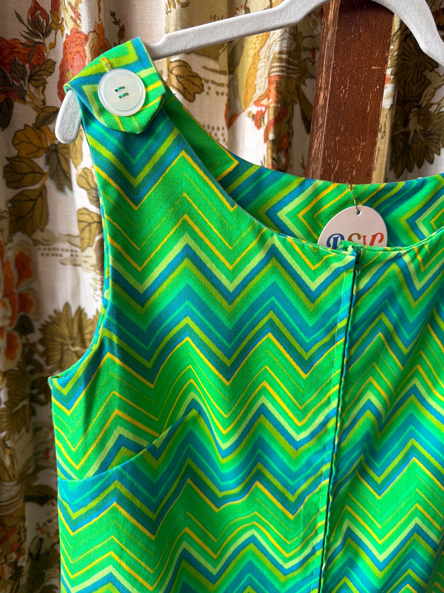 Handmade Green Chevron Romper