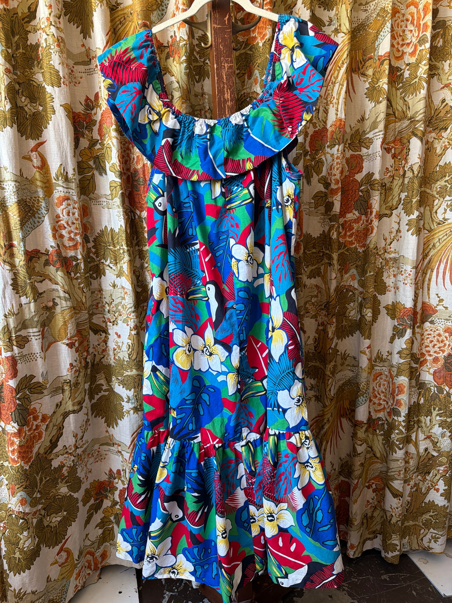 1980's Tropical Toucan Dress | David Brown