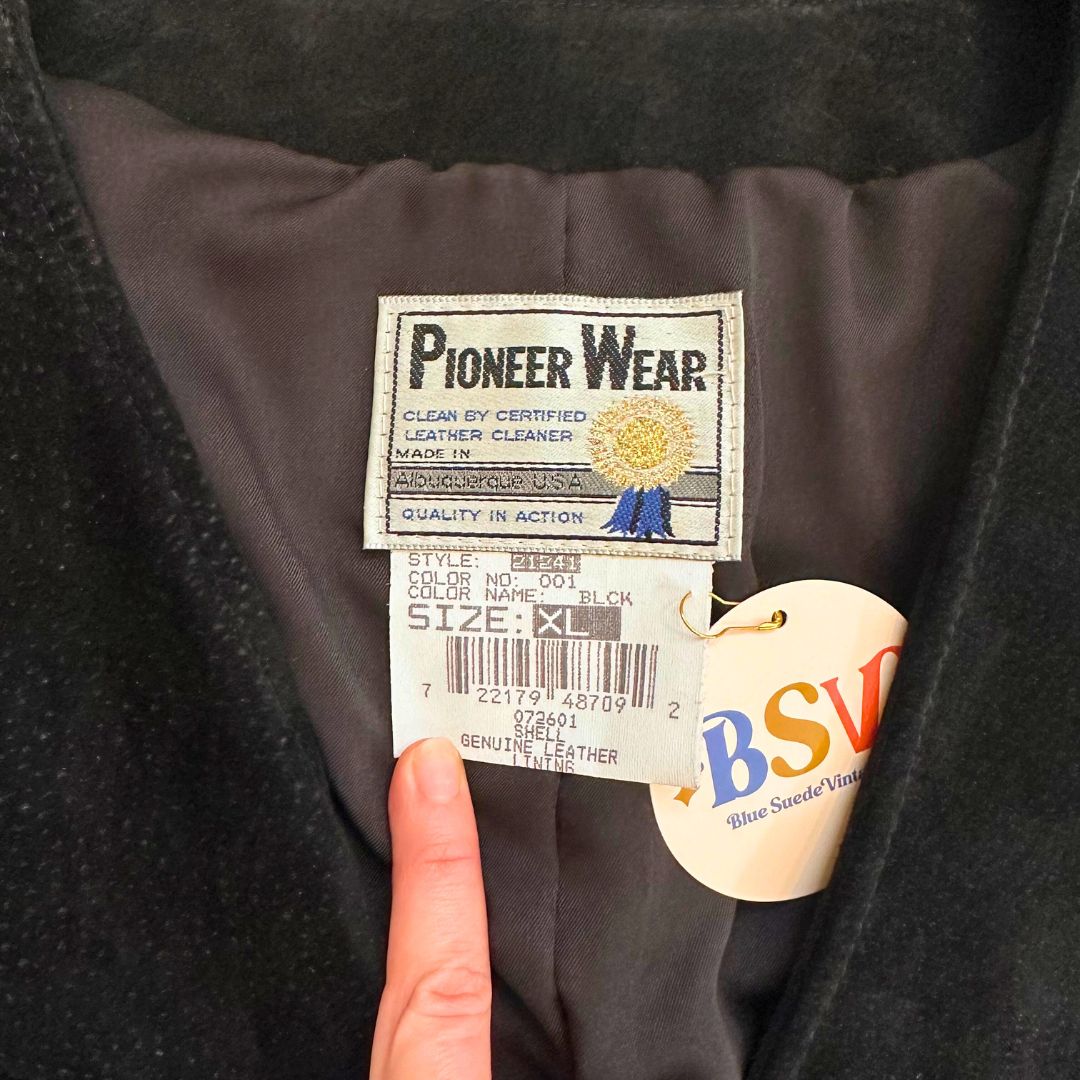 1990's NWT Black Suede Fringe Jacket | Pioneer Wear