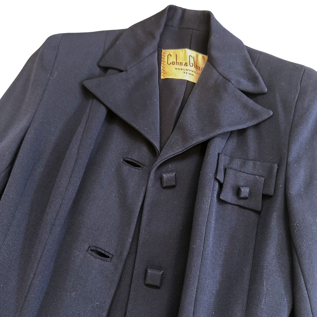 1940's Navy Geometric Detail Blazer | Cohn & Glazer